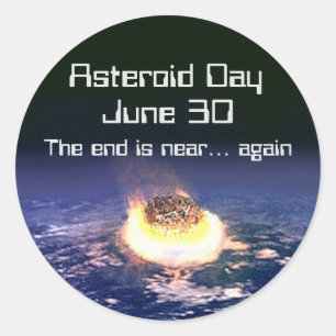 Pegatina Redonda Día de los Asteroides 30 de junio
