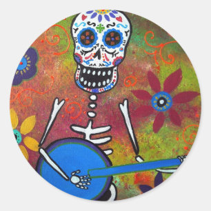 PEGATINA REDONDA DIA DE LOS MUERTOS