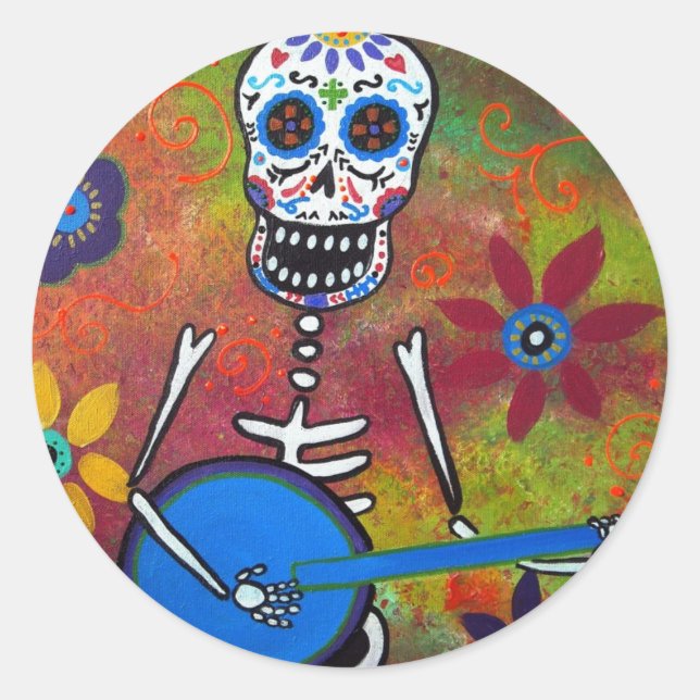 PEGATINA REDONDA DIA DE LOS MUERTOS (Anverso)