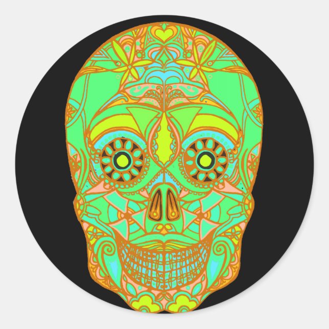 Pegatina Redonda Día de los Muertos 1 (Anverso)
