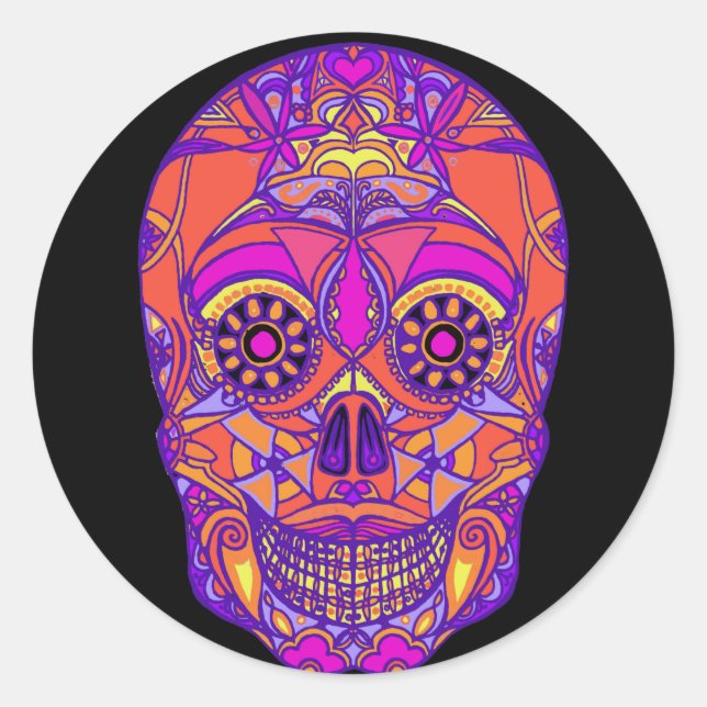 Pegatina Redonda Día de los Muertos 2 (Anverso)