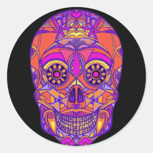 Pegatina Redonda Día de los Muertos 2
