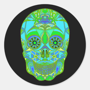 Pegatina Redonda Día de los Muertos 3