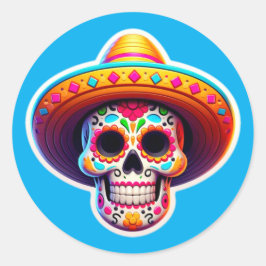 Pegatina Redonda Dia de los Muertos 5