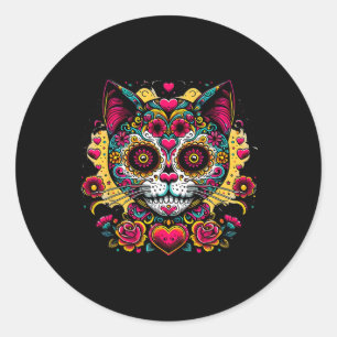 Pegatina Redonda Día De Los Muertos Cinco De Mayo