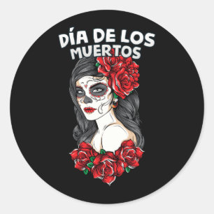 Pegatina Redonda Día de los Muertos Día de la Agencia Gubernamental