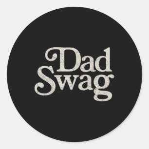 Pegatina Redonda Día de los Padres de Dad Swag Retro
