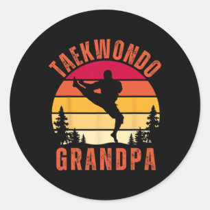 Pegatina Redonda Día de los Padres de los Abuelos de Taekwondo