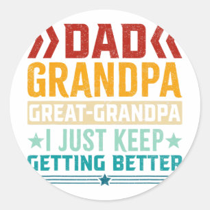 Pegatina Redonda Día de los Padres del Abuelo