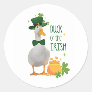 Pegatina Redonda Día de los Patos de Irlanda