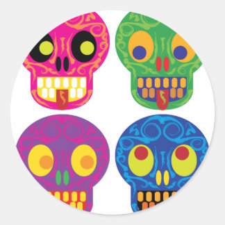 Pegatina Redonda Dia de los todos los muertos