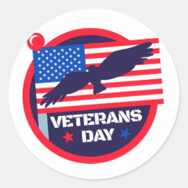 Pegatina Redonda Día de los Veteranos