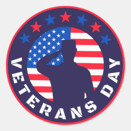Pegatina Redonda Día de los Veteranos