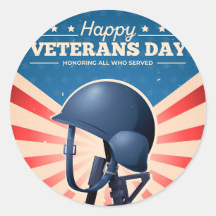 Pegatina Redonda Día de los Veteranos