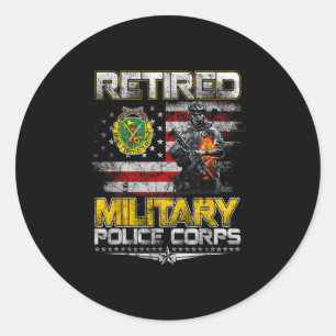 Pegatina Redonda Día de los Veteranos Militares Retirados con Piojo