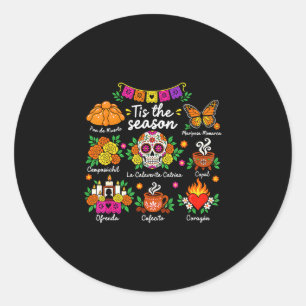 Pegatina Redonda Día de muerto es la temporada día de los muertos a