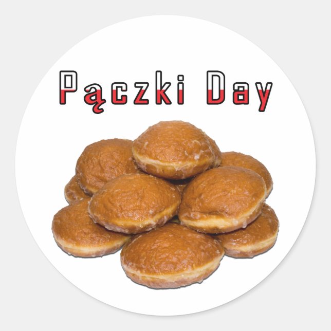Pegatina Redonda Día de Paczki (Anverso)
