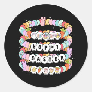 Pegatina Redonda Día de Pascua Amistad Pulsera Pascua Bunny Huevos