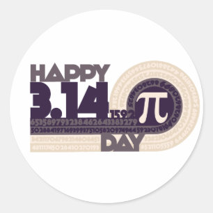 Pegatina Redonda Día de pi feliz