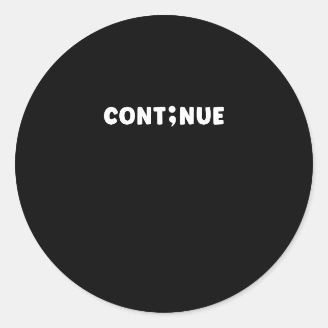 Pegatina Redonda Día de Prevención del Suicidio de Semicolón (Anverso)