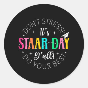 Pegatina Redonda Día de prueba del año Día de prueba del examen Día