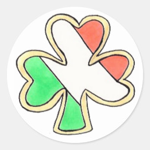 Pegatina Redonda Día de San Patricio Bandera Irlandesa Lucky Shamro