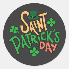 Pegatina Redonda Día de San Patricio Chicos Bruh Kids Día de San Pa