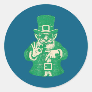 Pegatina Redonda Día de San Patricio, Duendes Divertido 6 Regalo Me