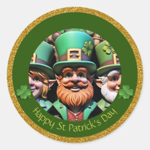 Pegatina Redonda Día de San Patricio en miniatura gracias RS11