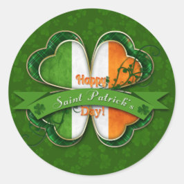 Pegatina Redonda Día de San Patricio - Feliz Día de San Patricio