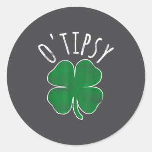 Pegatina Redonda Día de San Patricio O'tipsy Beber Cerveza Borracho