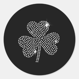Pegatina Redonda Día de San Patricio y Pa Verde Trébol de Shamrock