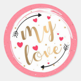 Pegatina Redonda Día de San Valentín