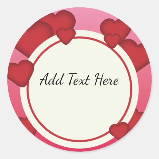 Pegatina Redonda Día de San Valentín (Anverso)