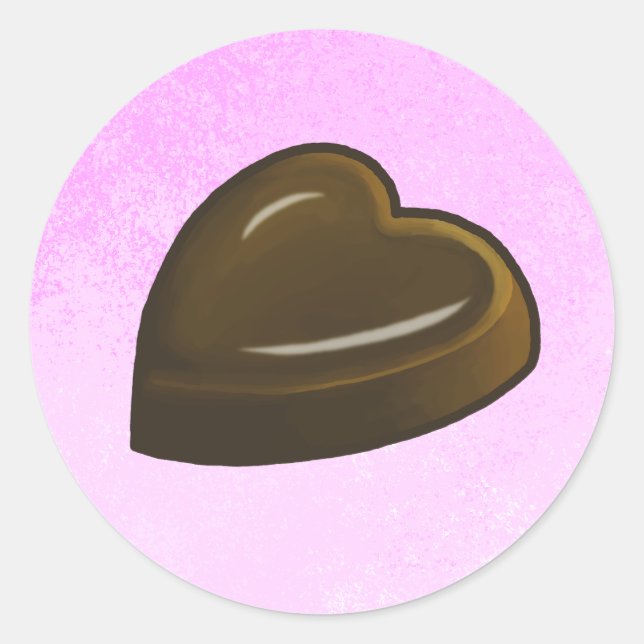 Pegatina Redonda Día de San Valentín Corazón (Anverso)