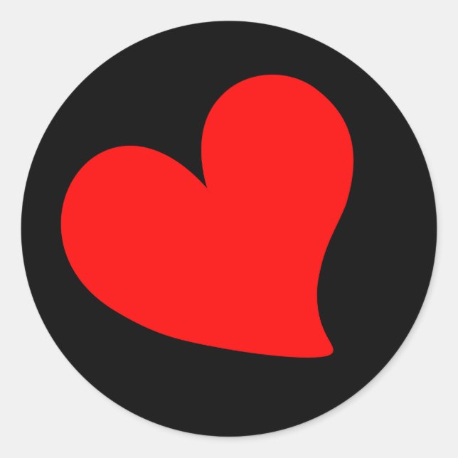 PEGATINA REDONDA DÍA DE SAN VALENTÍN CORAZÓN ROJO DE MODA (Anverso)