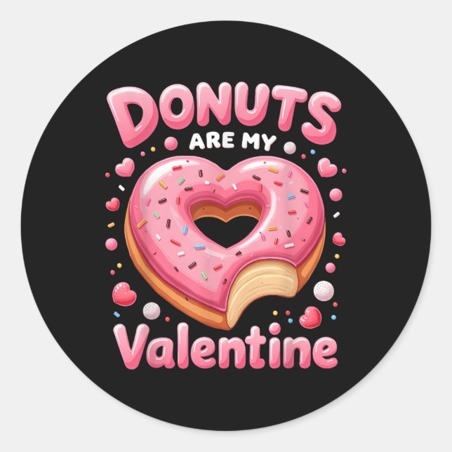 Pegatina Redonda Día de San Valentín De Corazón Cutáneo Con Escarch (Anverso)