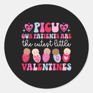 Pegatina Redonda Día de San Valentín de Enfermería de Picu Nurse Va