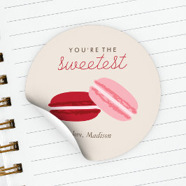 Pegatina Redonda Día de San Valentín de Sweet Macarons