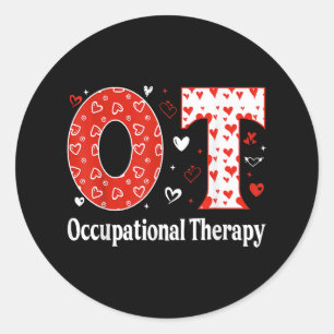 Pegatina Redonda Día de San Valentín de Terapia Ocupacional Diseño 