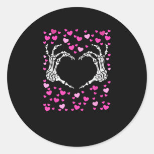 Pegatina Redonda Día de San Valentín del corazón de la mano de Skel