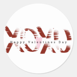 Pegatina Redonda Día de San Valentín Minimalista con Letra Grunge F
