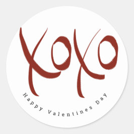 Pegatina Redonda Día de San Valentín Minimalista Letra a Mano