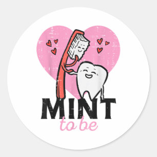 Pegatina Redonda Día de San Valentín Mint To Be Tooth Brussel Denta