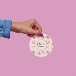 Pegatina Redonda Día de San Valentín nombre personalizado