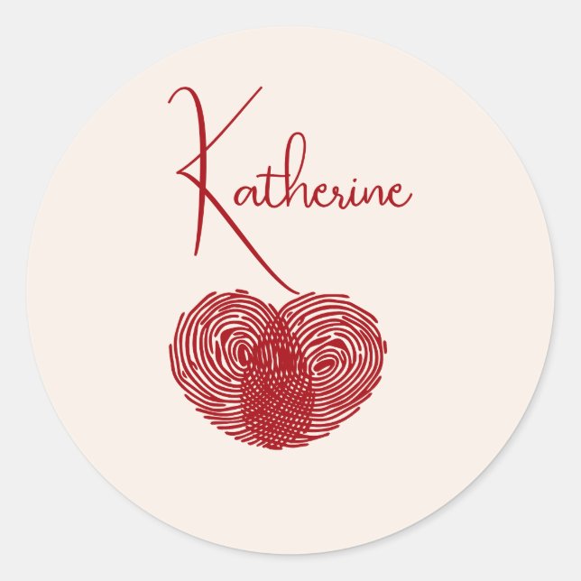 Pegatina Redonda Día de San Valentín Personalizado (Anverso)