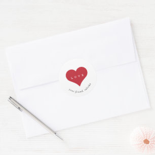Pegatina Redonda Día de San Valentín Simple Moderno para Aula de Ni