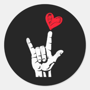 Pegatina Redonda Día de San Valentín Te Amo Rótulo De Mano A La Muj