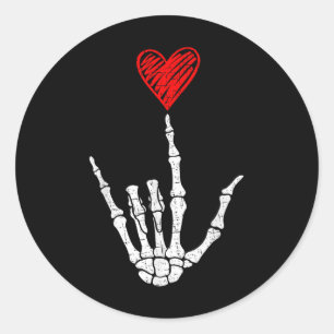 Pegatina Redonda Día de San Valentín Te Amo Rótulo De Mano A La Muj