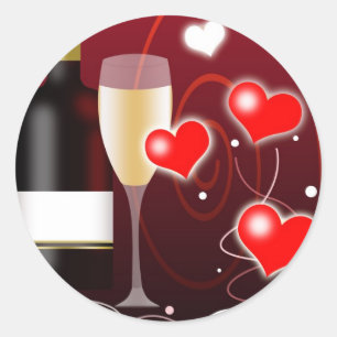 Pegatina Redonda Día de San Valentín u ocasión especial